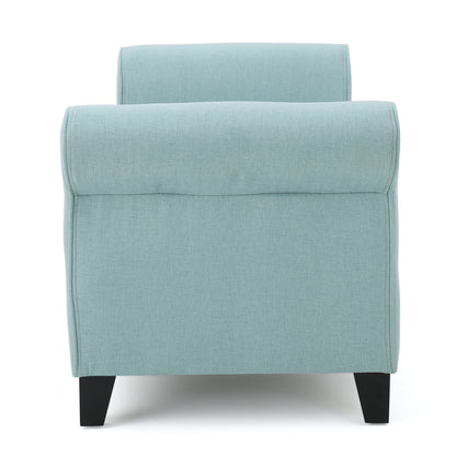 1st Choice Contemporary Armed Fabric Storage Bench in Light Blue