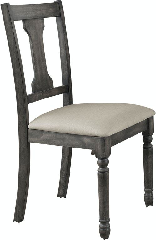 Two-Tone Gray and Tan Linen Farmhouse Dining Chair