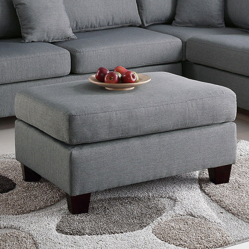 1st Choice Polyfiber Reversible Sectional Sofa with Ottoman in Grey