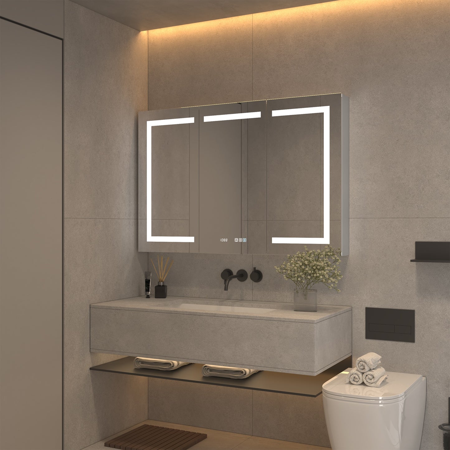 1st Choice Smart LED Bathroom Mirror Cabinet with Adjustable Shelves