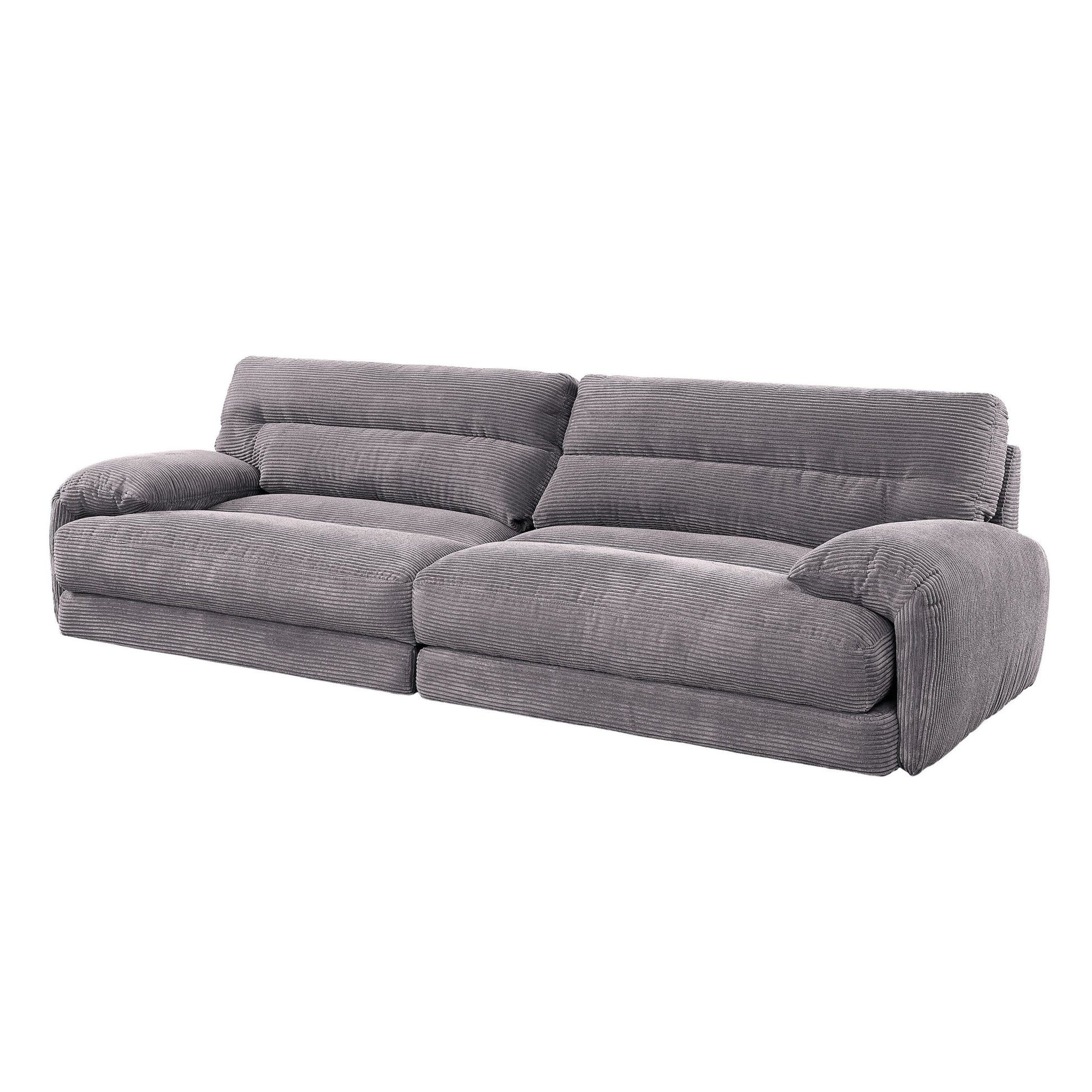 Cadenza Gray Corduroy 2PCS Living Room Set - 1st Choice Furniture Direct