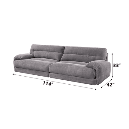 Cadenza Gray Corduroy 2PCS Living Room Set - 1st Choice Furniture Direct