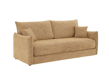 Cadie Mocha Chenille Sofa w/2 Pillows (Can turn into a sofa bed) - 1st Choice Furniture Direct