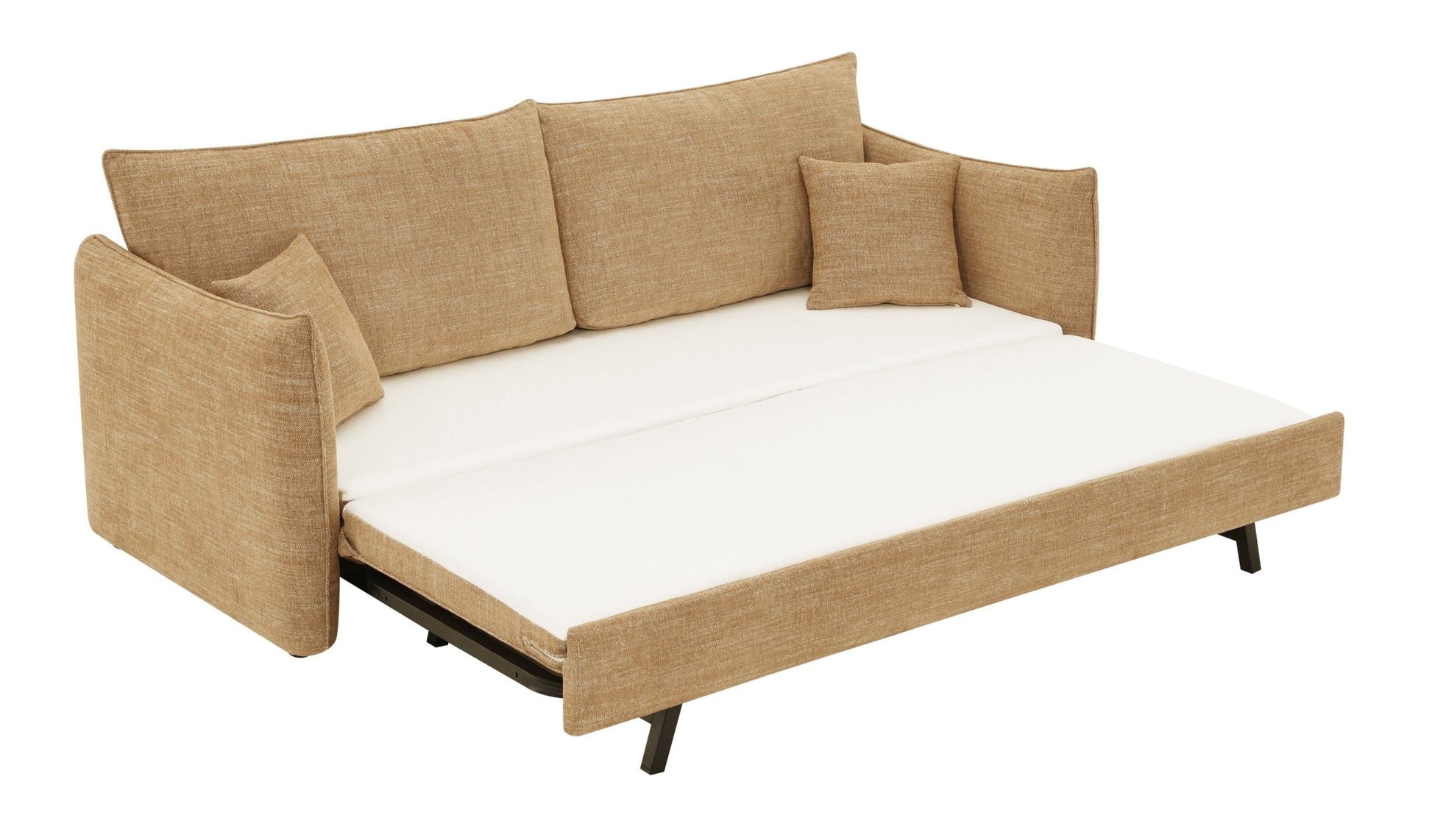 Cadie Mocha Chenille Sofa w/2 Pillows (Can turn into a sofa bed) - 1st Choice Furniture Direct