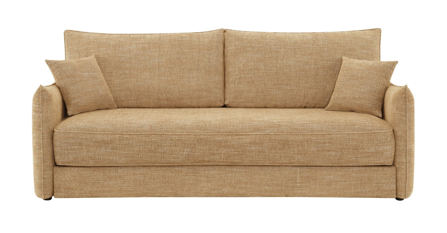 Cadie Mocha Chenille Sofa w/2 Pillows (Can turn into a sofa bed) - 1st Choice Furniture Direct
