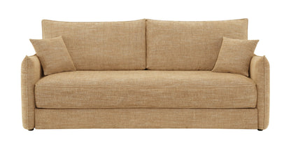 Cadie Mocha Chenille Sofa w/2 Pillows (Can turn into a sofa bed) - 1st Choice Furniture Direct