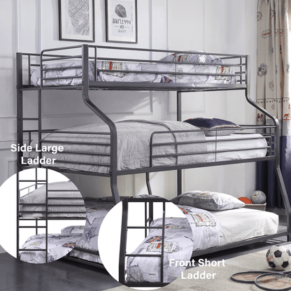 Caius II Gunmetal Finish Twin/Full/Queen Bunk Bed - 1st Choice Furniture Direct