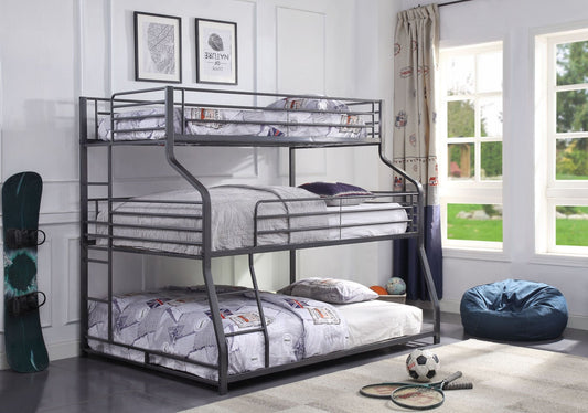 Caius II Gunmetal Finish Twin/Full/Queen Bunk Bed - 1st Choice Furniture Direct