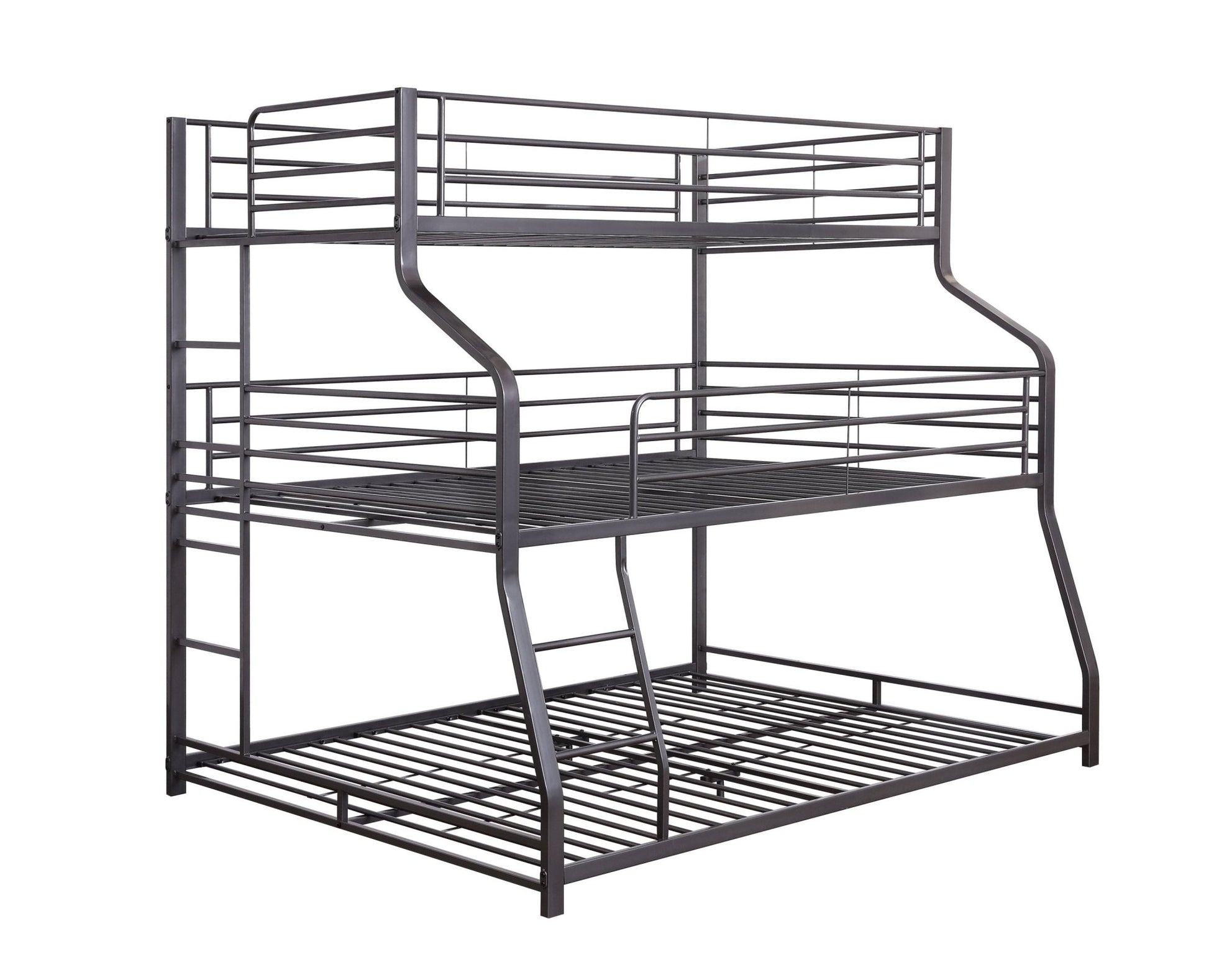 Caius II Gunmetal Finish Twin/Full/Queen Bunk Bed - 1st Choice Furniture Direct