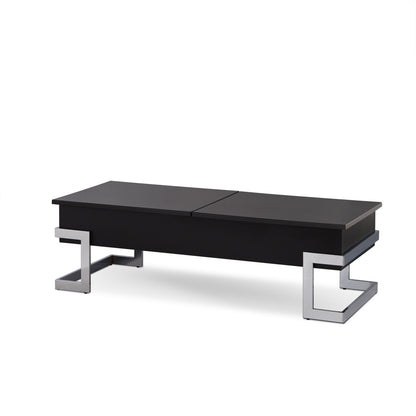 Calmam Black High Gloss & Chrome Finish Coffee Table with Lift Top and Hidden Storage - 1st Choice Furniture Direct