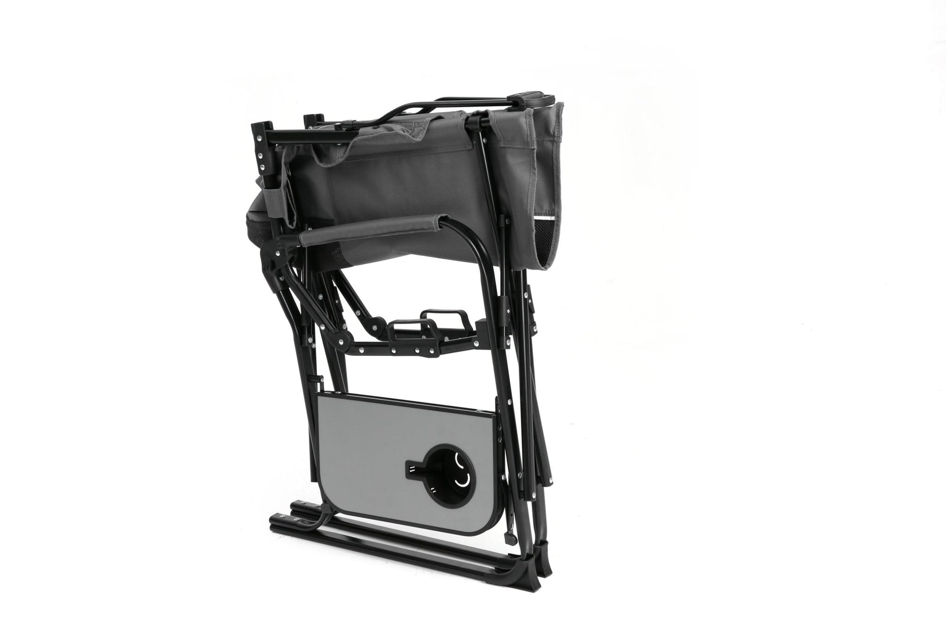 Camping Directors Chair, Heavy Duty,Oversized Portable Folding Chair with Side Table, Pocket for Beach, Fishing,Trip,Picnic,Lawn Grey - 1st Choice Furniture Direct