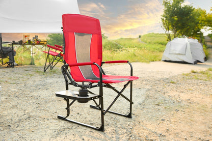 Camping Directors Chair, Heavy Duty,Oversized Portable Folding Chair with Side Table, Pocket for Beach, Fishing,Trip,Picnic,Lawn Red - 1st Choice Furniture Direct