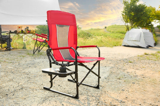 Camping Directors Chair, Heavy Duty,Oversized Portable Folding Chair with Side Table, Pocket for Beach, Fishing,Trip,Picnic,Lawn Red - 1st Choice Furniture Direct