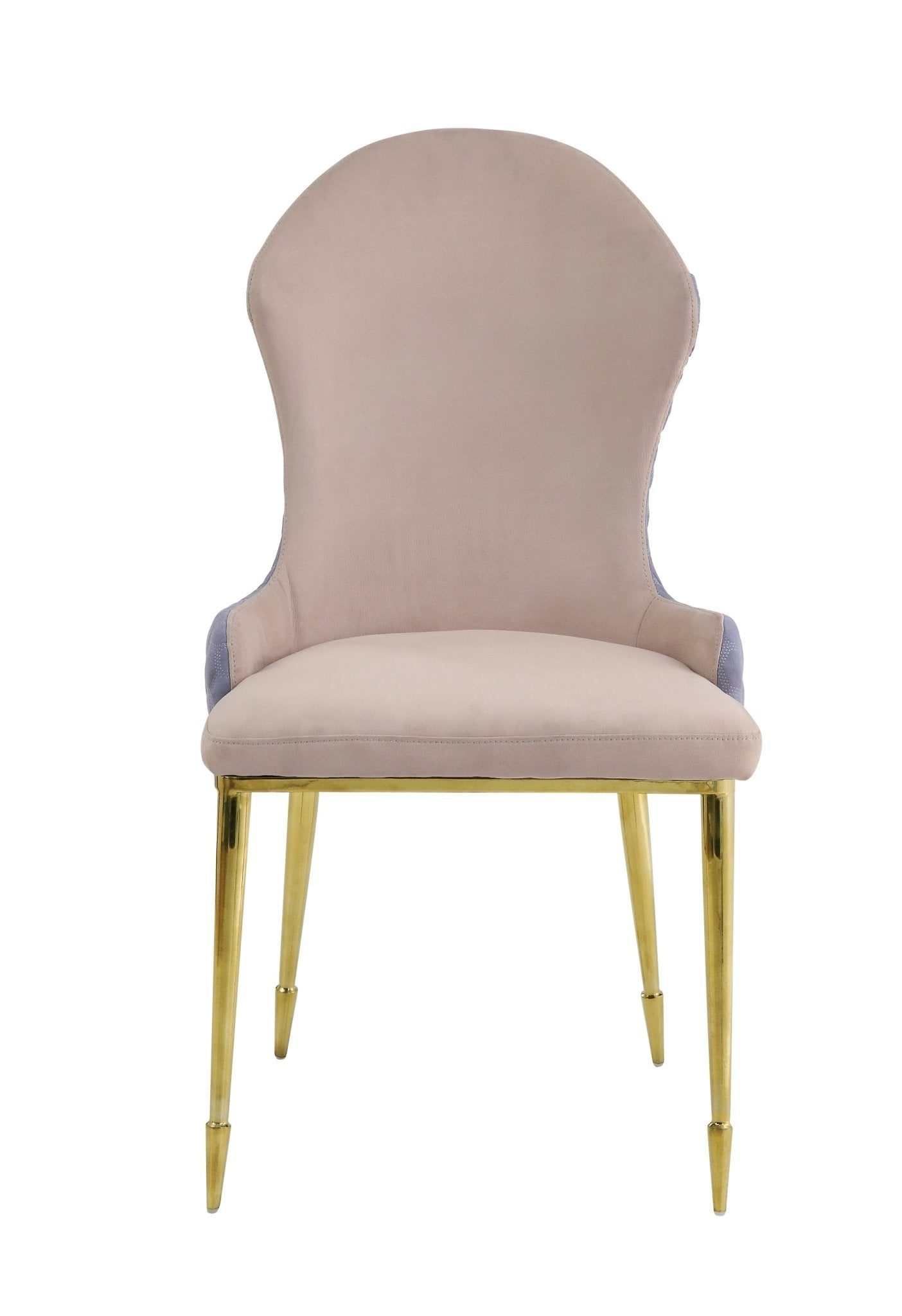 Caolan Lavender, Tan Fabric & Gold Finish Side Chair(Set of 2) - 1st Choice Furniture Direct
