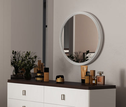 Carena Gray Round Mirror - 1st Choice Furniture Direct