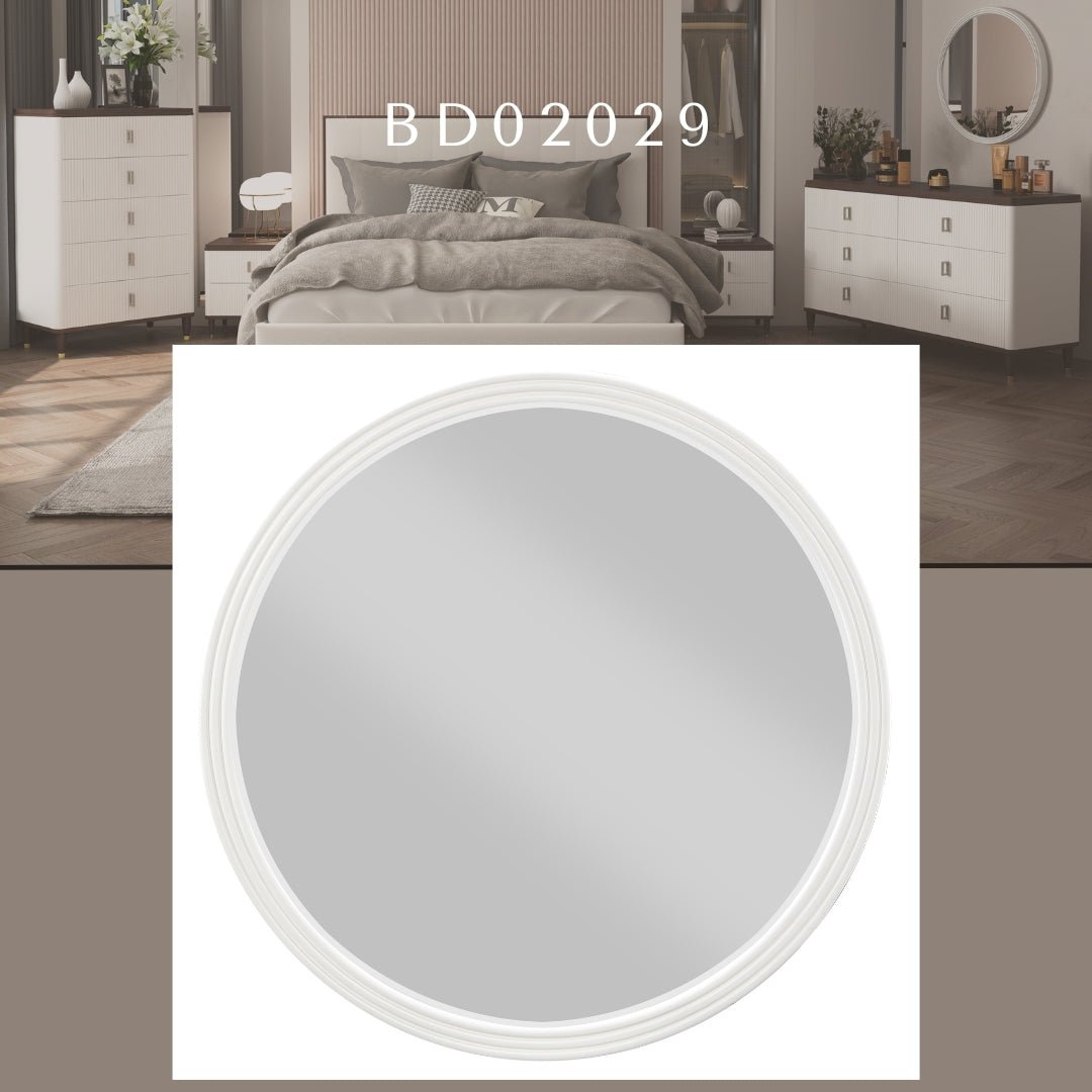 Carena Gray Round Mirror - 1st Choice Furniture Direct