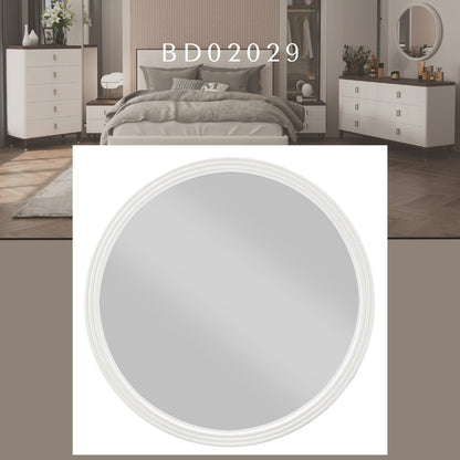 Carena Gray Round Mirror - 1st Choice Furniture Direct