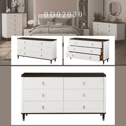 Carena White & Walnut Finish Dresser with Jewerly Tray - 1st Choice Furniture Direct