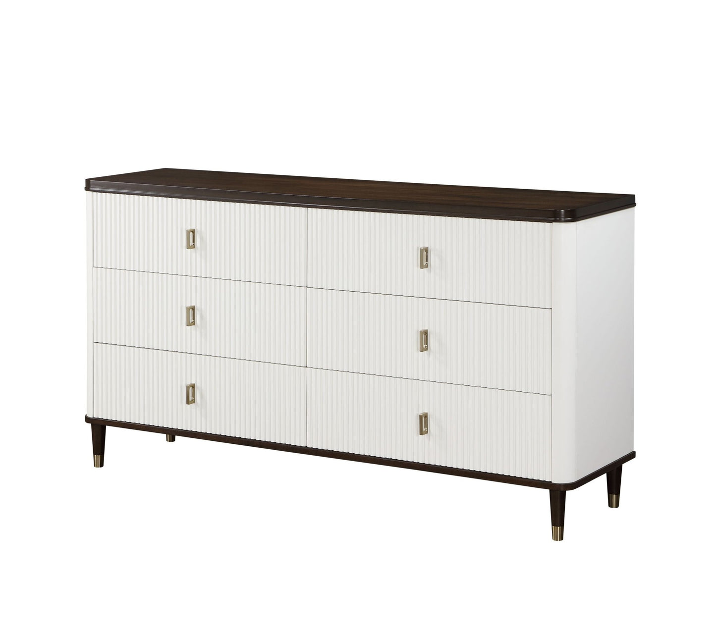 Carena White & Walnut Finish Dresser with Jewerly Tray - 1st Choice Furniture Direct