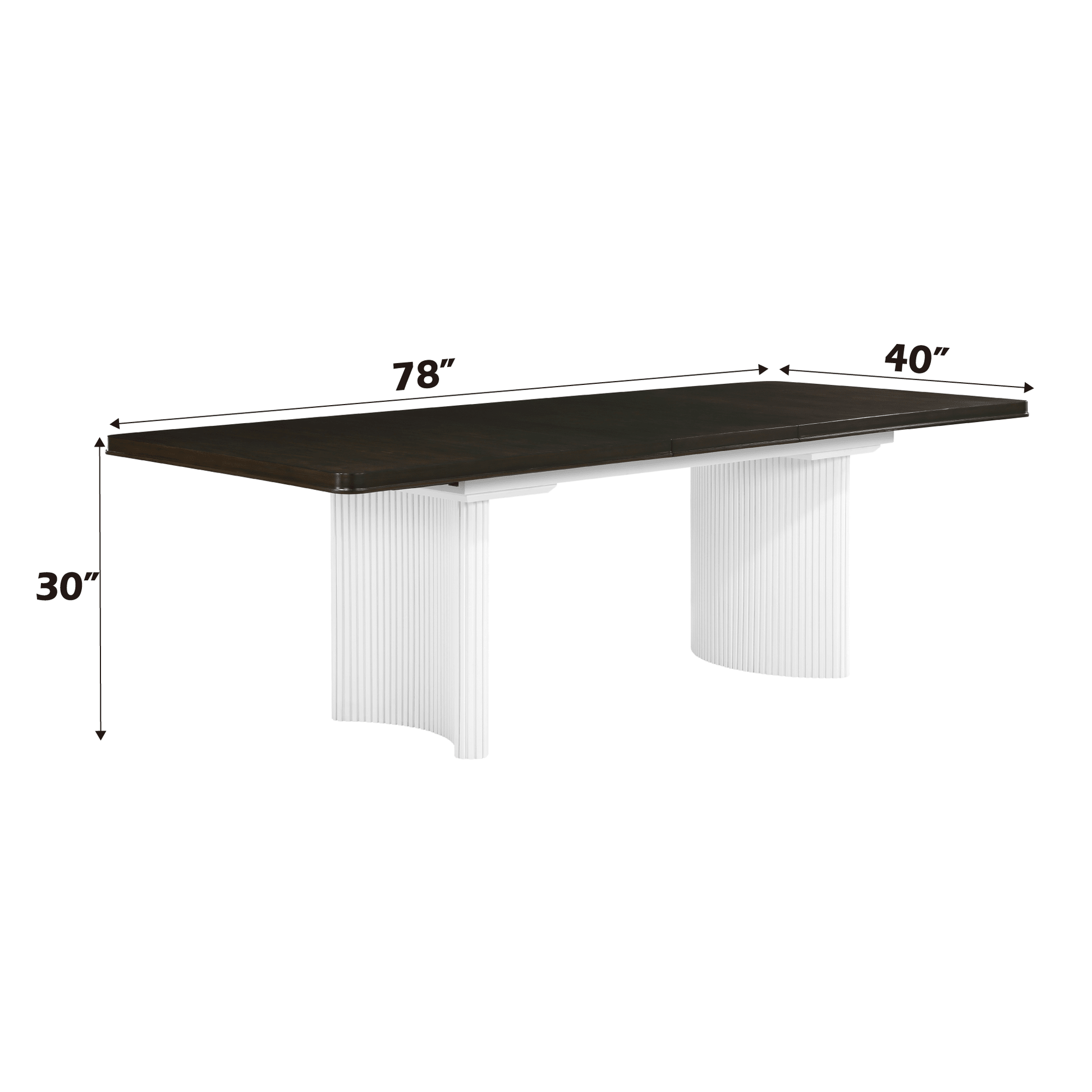 Carene White & Brown Finish Dining Table (With Leaf) - 1st Choice Furniture Direct