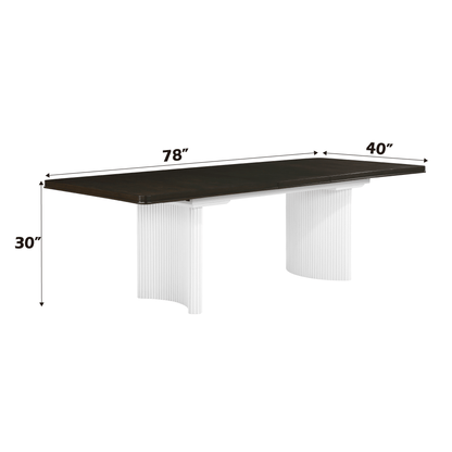 Carene White & Brown Finish Dining Table (With Leaf) - 1st Choice Furniture Direct