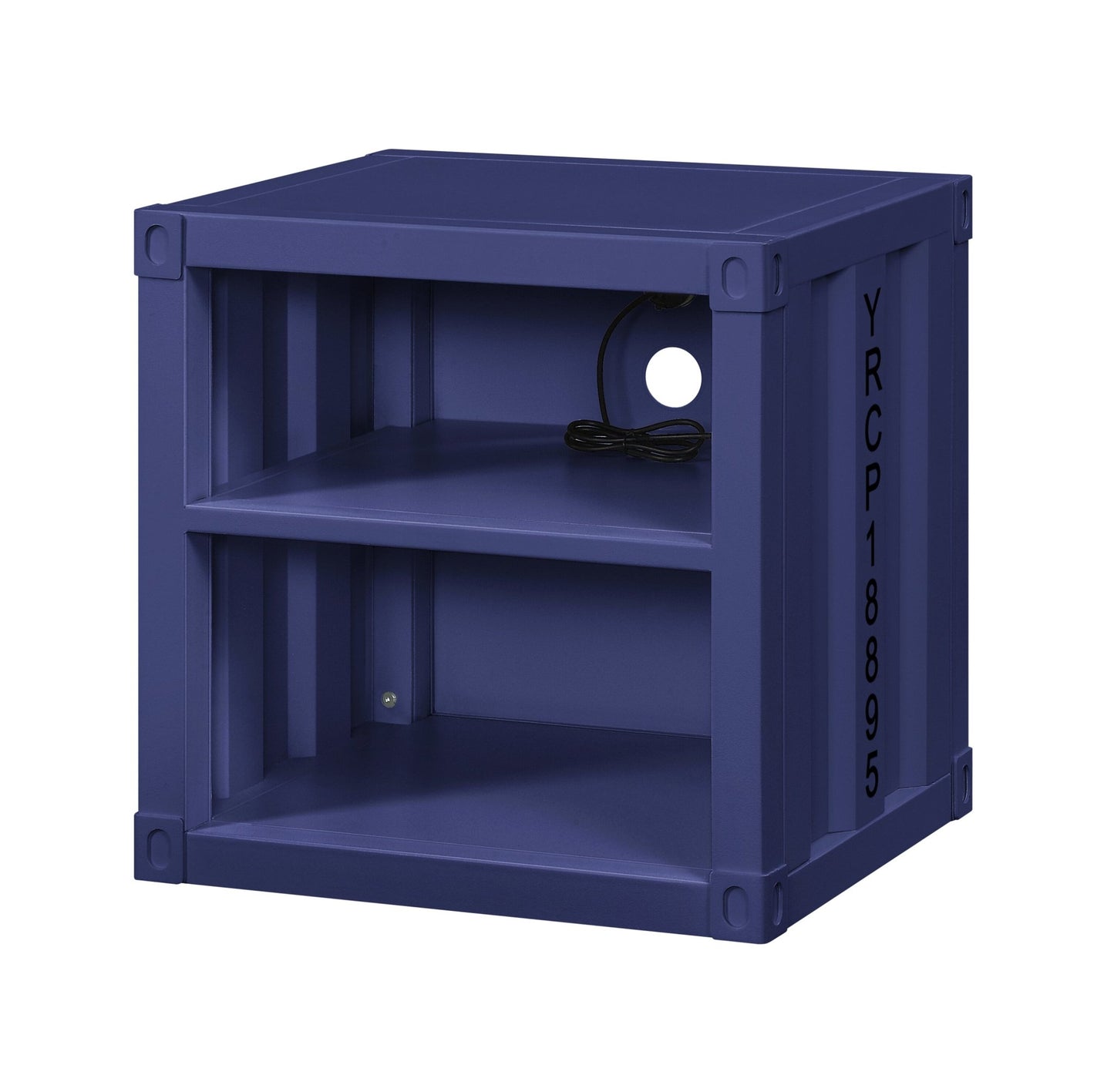 Cargo Blue Finish Nightstand W/USB - 1st Choice Furniture Direct