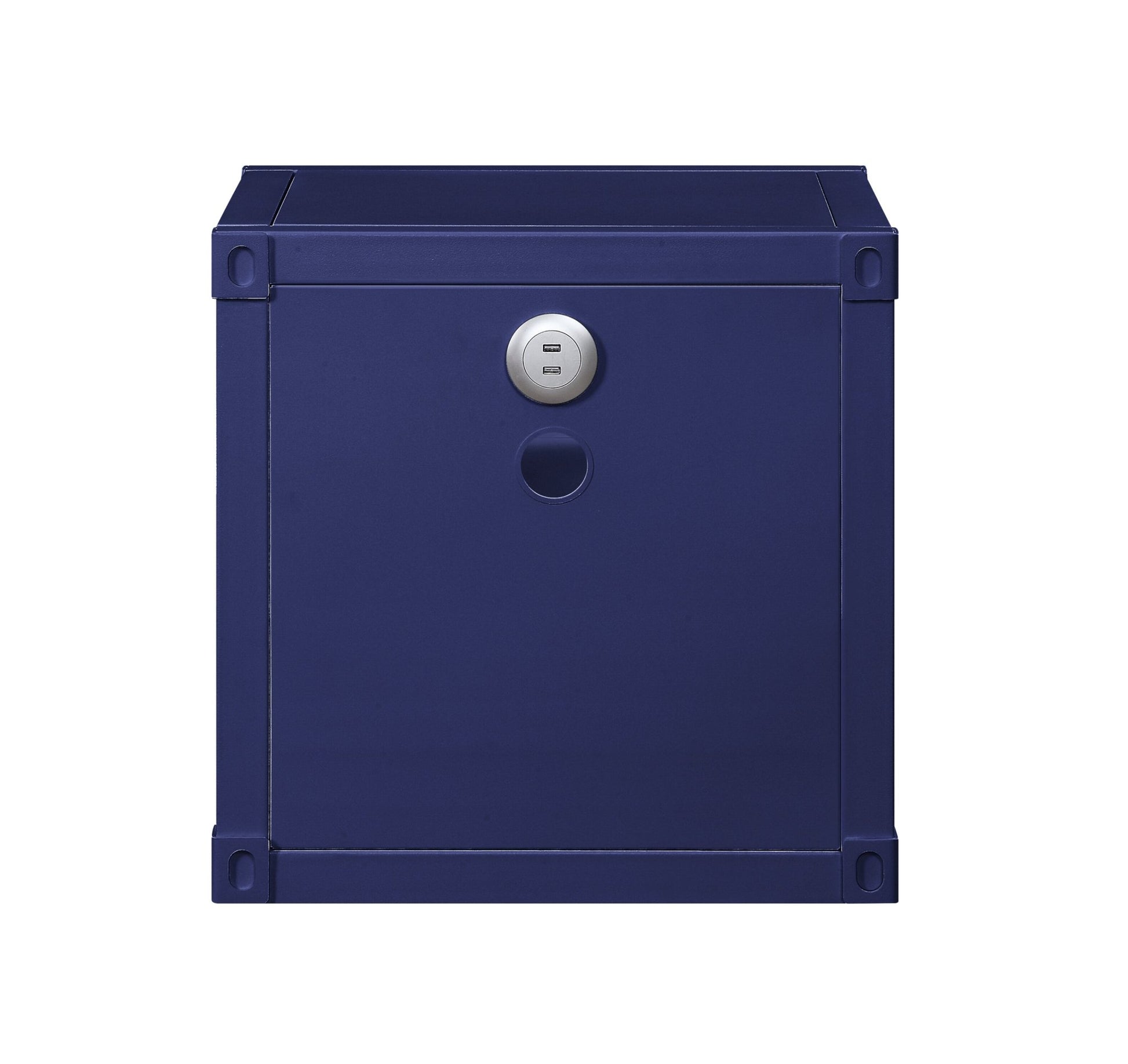 Cargo Blue Finish Nightstand W/USB - 1st Choice Furniture Direct