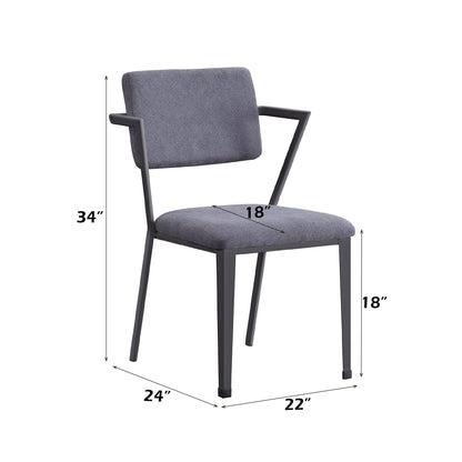 Cargo Gray Fabric & Gunmetal Finish Dining Chair ( Set of 2) - 1st Choice Furniture Direct