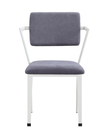 Cargo Gray Fabric & White Finish Office Chair - 1st Choice Furniture Direct