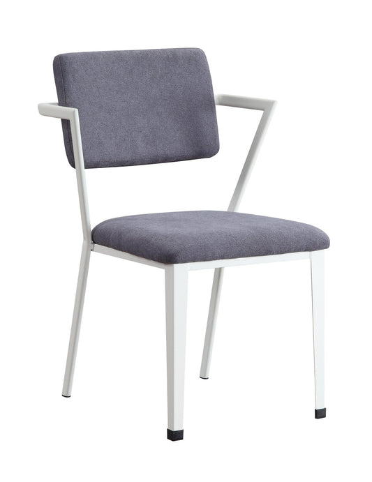 Cargo Gray Fabric & White Finish Office Chair - 1st Choice Furniture Direct