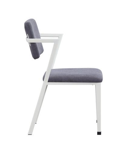 Cargo Gray Fabric & White Finish Office Chair - 1st Choice Furniture Direct