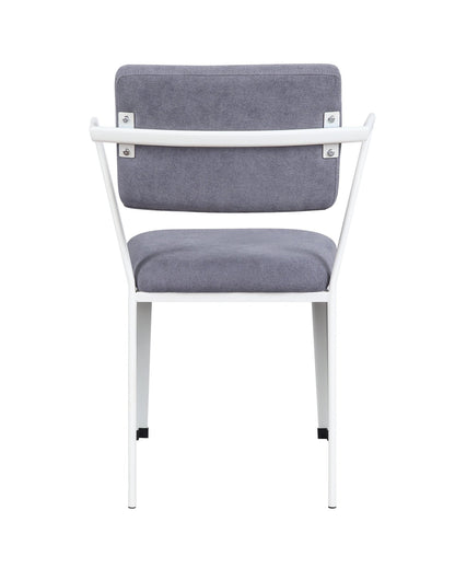 Cargo Gray Fabric & White Finish Office Chair - 1st Choice Furniture Direct