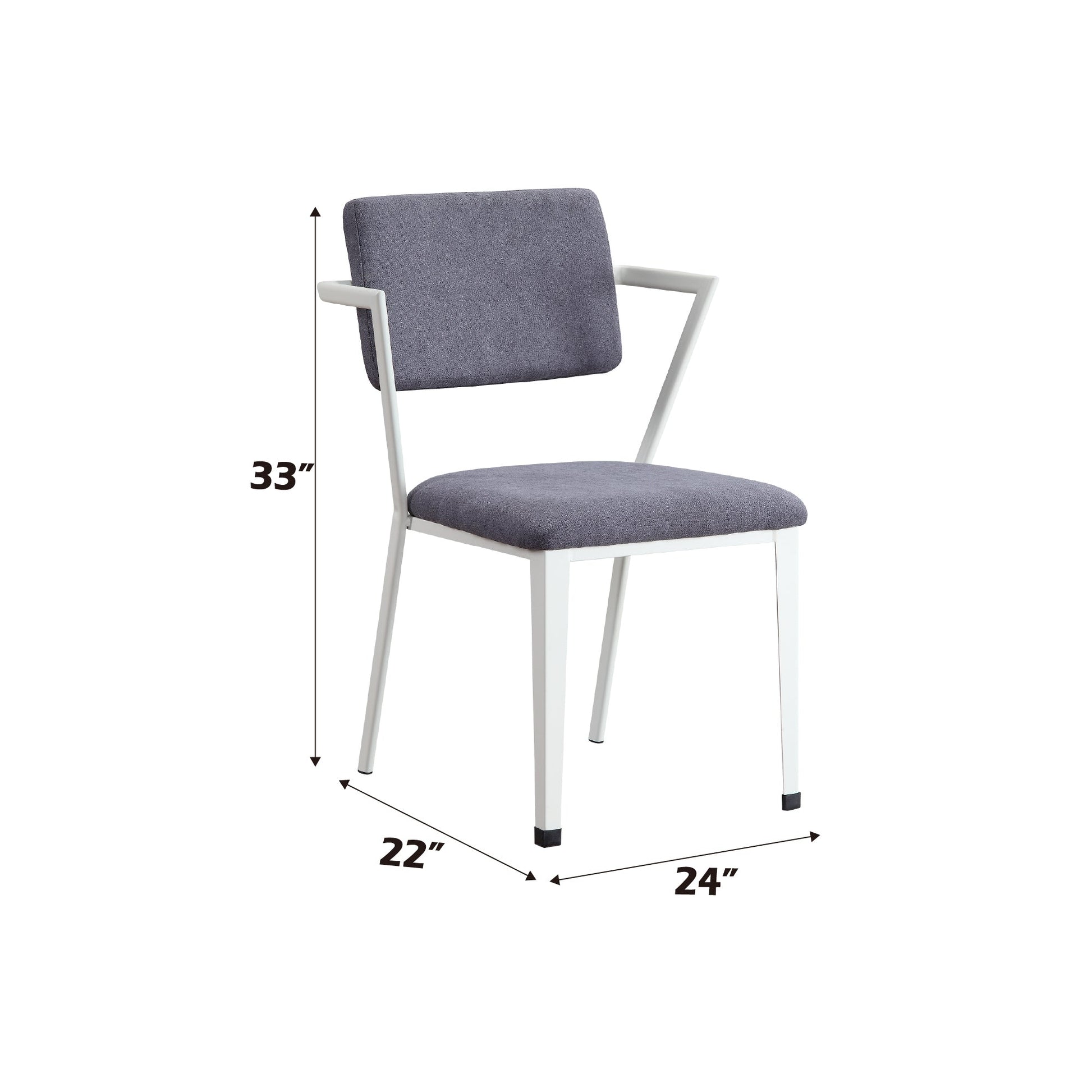 Cargo Gray Fabric & White Finish Office Chair - 1st Choice Furniture Direct