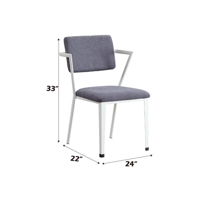Cargo Gray Fabric & White Finish Office Chair - 1st Choice Furniture Direct