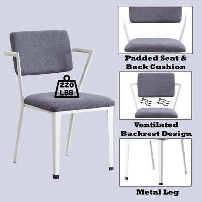 Cargo Gray Fabric & White Finish Office Chair - 1st Choice Furniture Direct