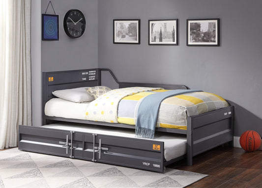 Cargo Gunmetal Finish Daybed W/Trundle (Twin) - 1st Choice Furniture Direct