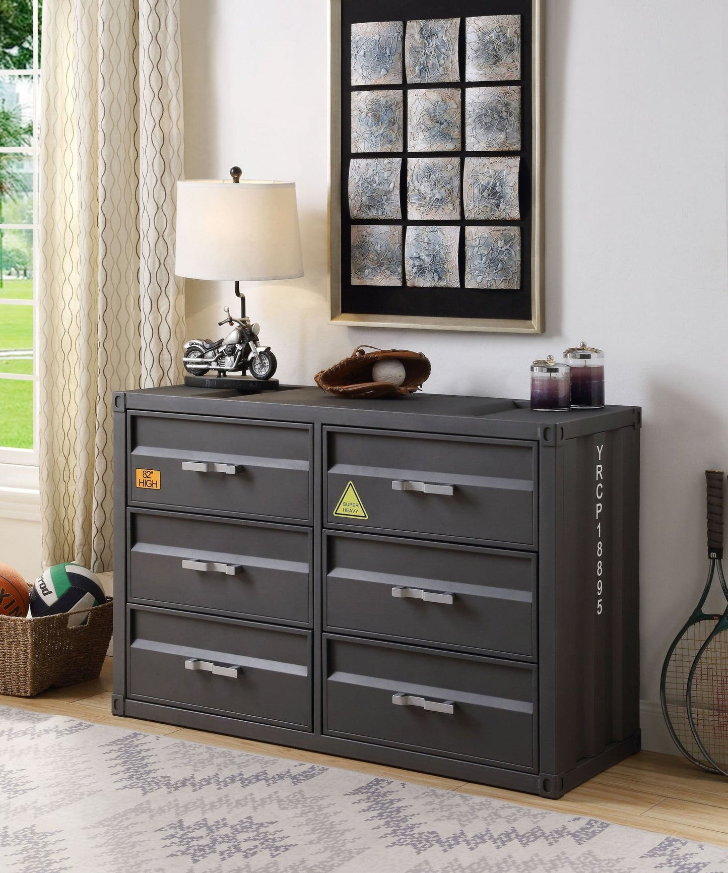 Cargo Gunmetal Finish Dresser - 1st Choice Furniture Direct