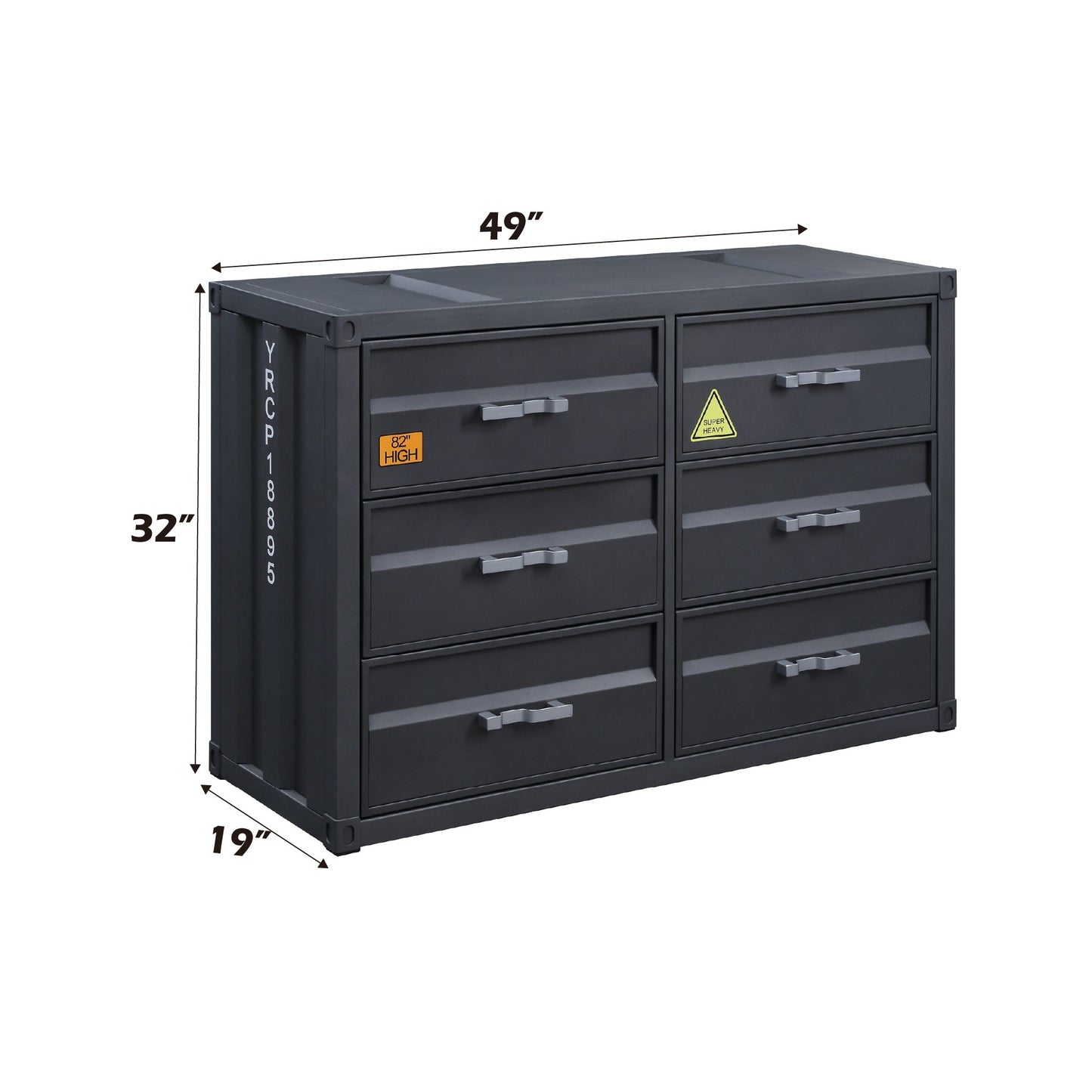 Cargo Gunmetal Finish Dresser - 1st Choice Furniture Direct