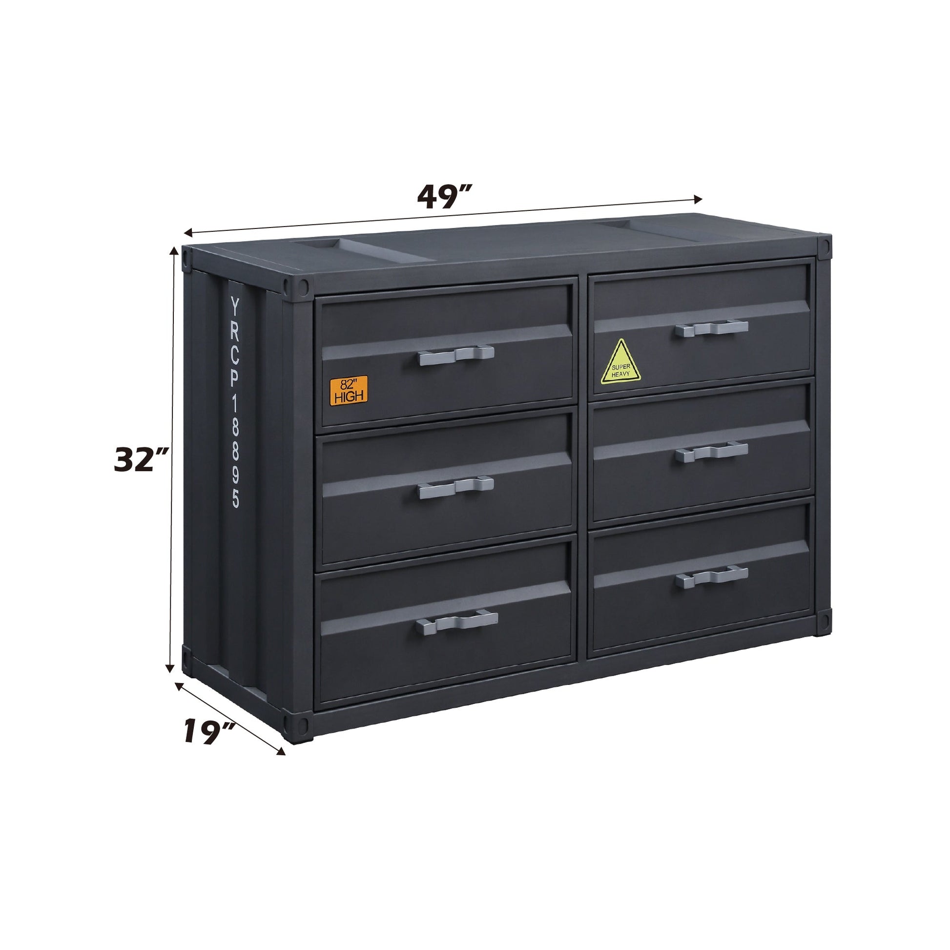 Cargo Gunmetal Finish Dresser - 1st Choice Furniture Direct