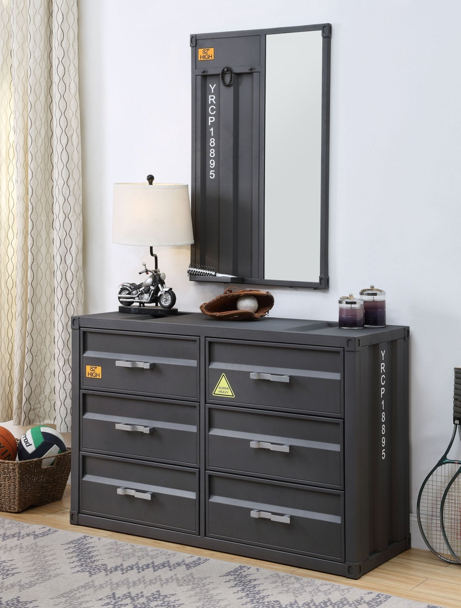 Cargo Gunmetal Finish Dresser - 1st Choice Furniture Direct