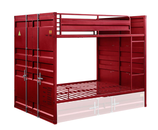 Cargo Red Finish Full/Full Bunk Bed - 1st Choice Furniture Direct
