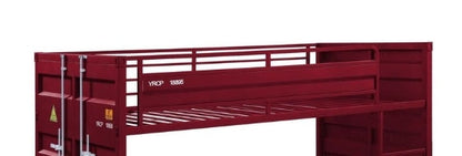 Cargo Red Finish Twin/Twin Bunk Bed - 1st Choice Furniture Direct