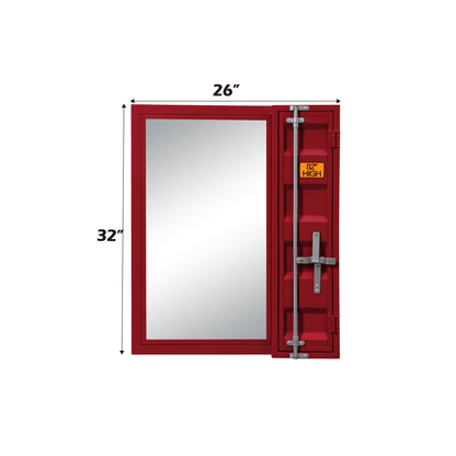 Cargo Red Finish Vanity Mirror - 1st Choice Furniture Direct