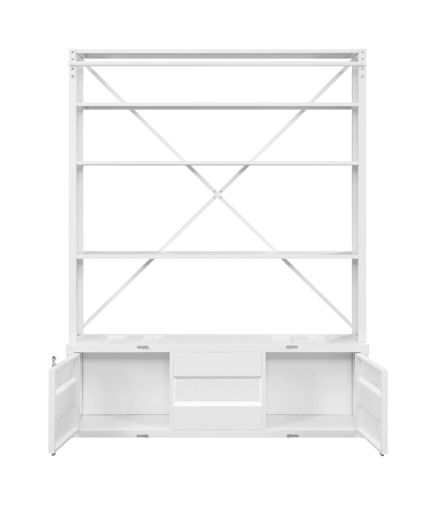 Cargo White Finish Bookcase W/Ladder - 1st Choice Furniture Direct