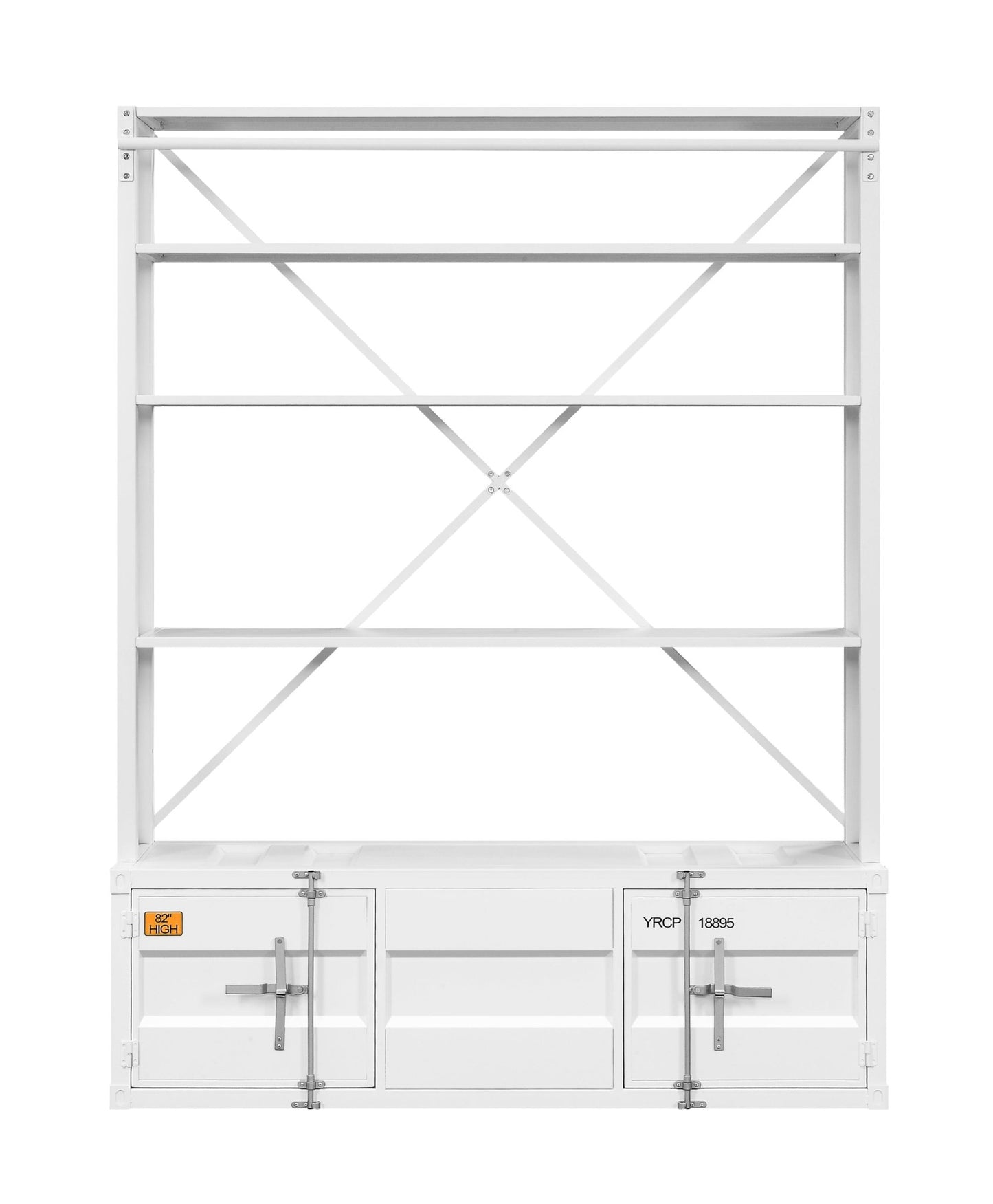 Cargo White Finish Bookcase W/Ladder - 1st Choice Furniture Direct