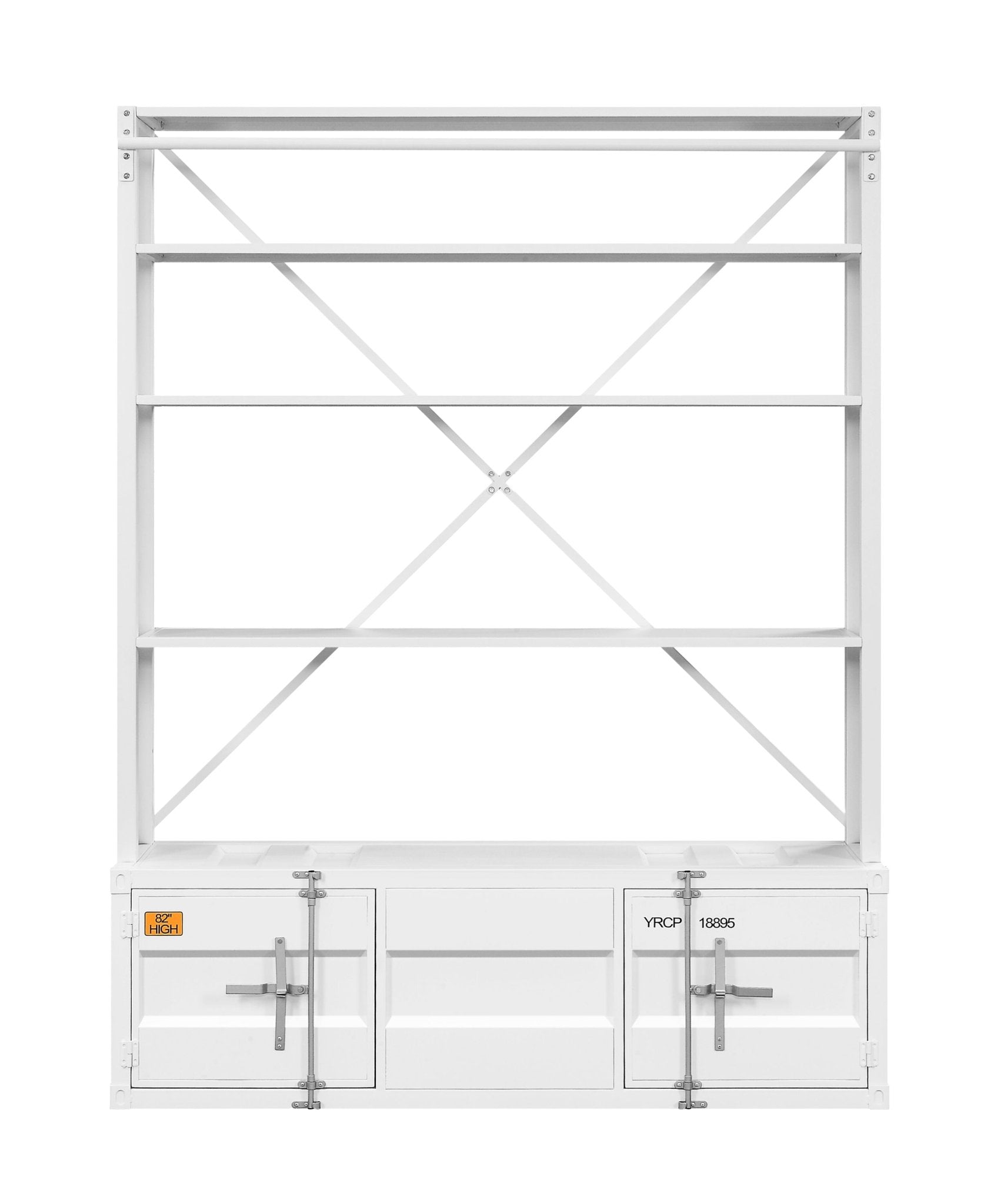 Cargo White Finish Bookcase W/Ladder - 1st Choice Furniture Direct