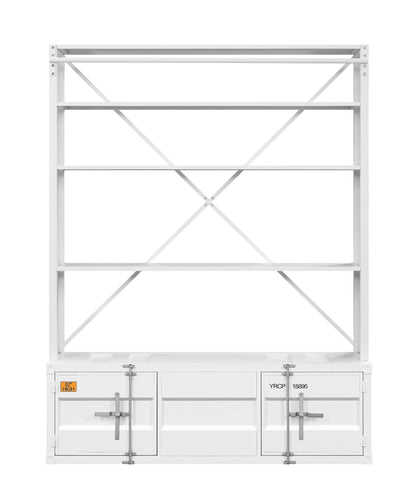 Cargo White Finish Bookcase W/Ladder - 1st Choice Furniture Direct