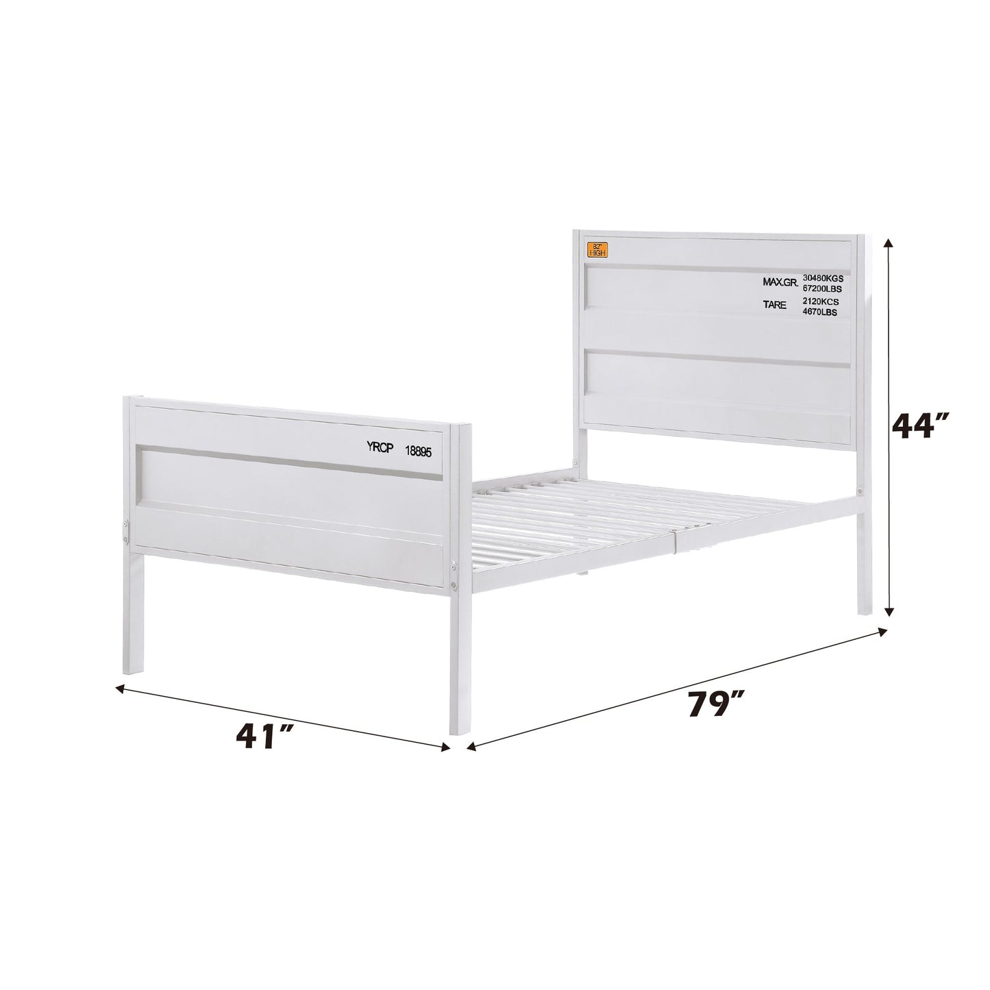 Cargo White Finish Full Bed - 1st Choice Furniture Direct