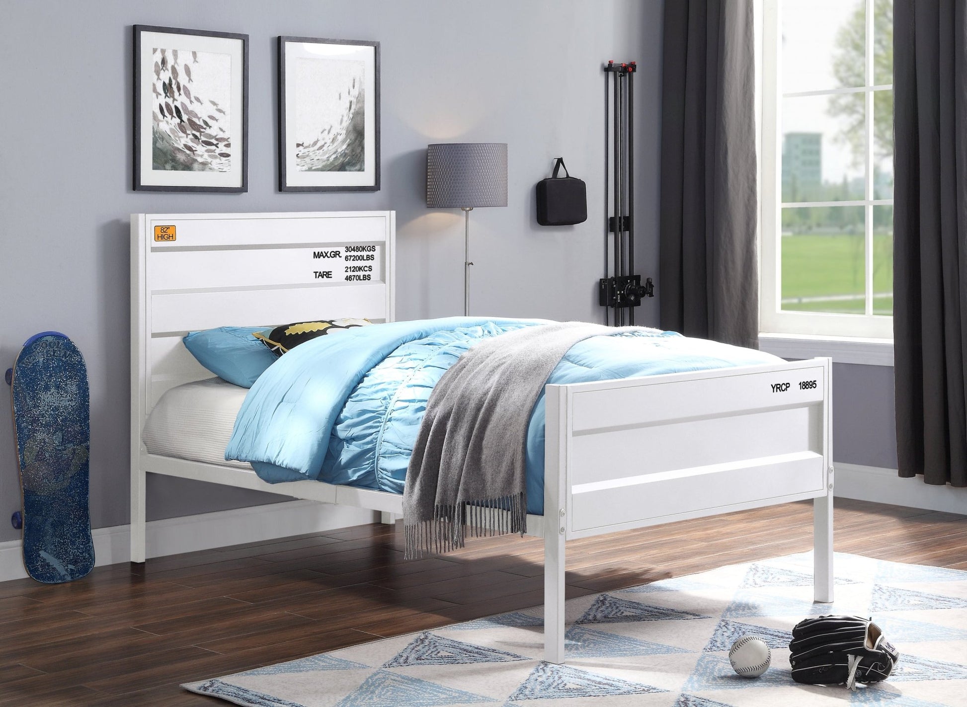 Cargo White Finish Full Bed - 1st Choice Furniture Direct