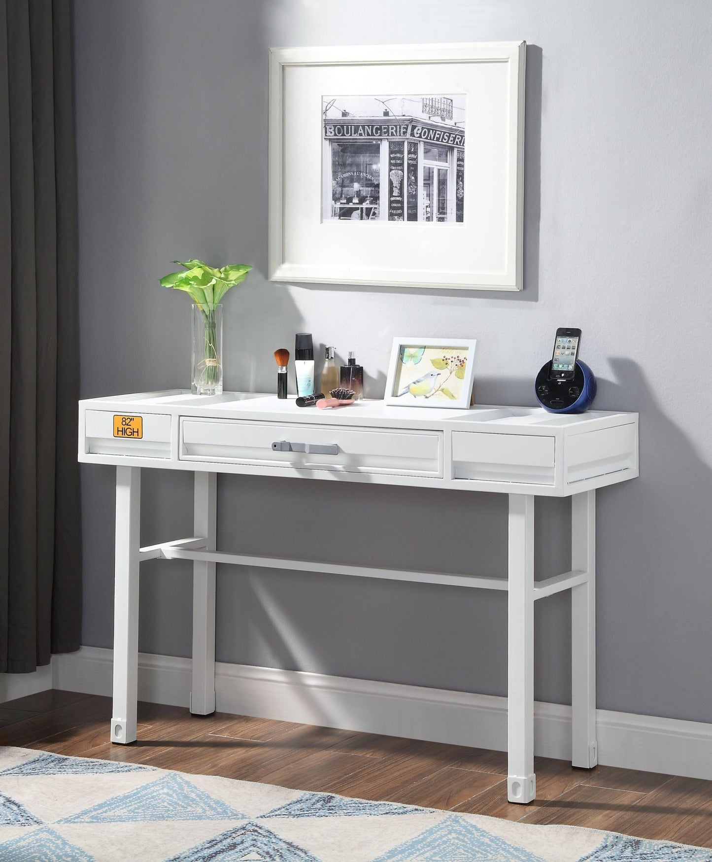 Cargo White Finish Vanity Desk - 1st Choice Furniture Direct